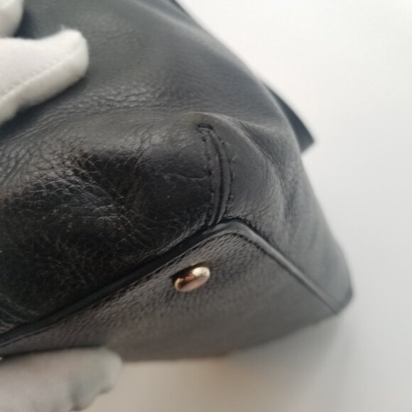 Kate Spade Julia Street Bow Satchel Handbag Black Pebble Leather Top Handle - Picture 7 of 14